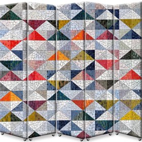 Resim DEKOBUL Motif 5 Kanat Tekerlekli Kanvas Paravan 