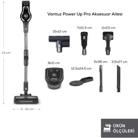 Resim Karaca Power Up Pro Dik Süpürge Black Chrome 350 W 