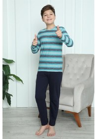 Resim Akbeniz Erkek Çocuk Penye Pijama Takım 20413 Turkuaz 
