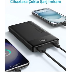 Resim Anker 326 20000 mAh Taşınabilir Hızlı Şarj Powerbank Siyah 