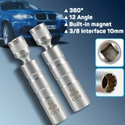 Resim 2 adet/takım 14mm 16mm Mıknatıslı Buji Çıkarma Aracı soket anahtarı 3/8" 12 Noktalı Döner Soket Kiti Araçları 
