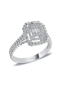 Resim Lova 0,21 Karat Baget Pırlanta Perçin Yüzük - 1010352 