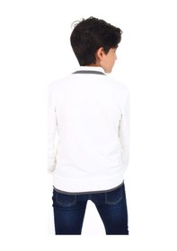 Resim Toontoy Kids Toontoy Erkek Çocuk Regular Fit Polo Yaka Baskılı Sweatshirt - 2 İplik Ekru 