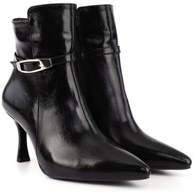 Resim Gönderi R Siyah Fermuarlı İnce Topuklu Bot Siyah 