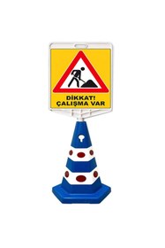 Resim Hayat Trafik Çalışma Var Baskılı Kedi Gözlü Koni Seti Trafik Dubası 