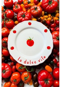 Resim Rakle x Bengi Kurtcebe Pomodoro Stoneware 4'lü Servis Tabağı Seti 28 cm 