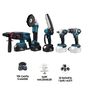 Resim Dawreek Beşli Set MK350 (Budama testeresi 13mm Ç.Mandren-Somun Sıkma-Ş.Spiral-Ş.Hilti) 