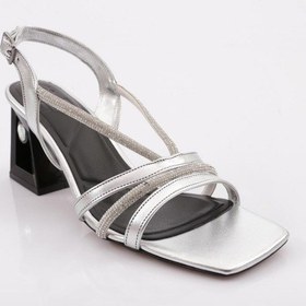 Resim Dgn 618 Kadin Silver Taşli Bantli Topuklu Sandalet 618-1922-R13844 Gümüş 