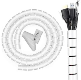 Resim Hakay Beyaz Spiral Boru Kablo Kanalı, 1 mt x 22 Mm, Düzenleyici ve Toplayıcı 