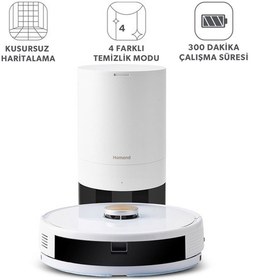 Resim Homend Alex Laser Power 1284H Toz Hazneli Moplu 3 in 1 Akıllı Robot Süpürge 