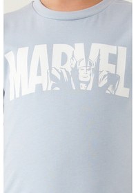 Resim Marvel Comics Captain America Gökyüzü Mavisi Erkek Çocuk Bermuda Takım Açık Mavi 