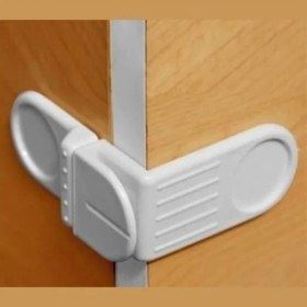 Resim Ozcmax Bebek Çocuk Güvenlik Çekmece ve Dolap Için Yapışkanlı Vidasız Köşee Kapak Kilidi x 2 Adet 