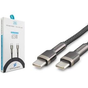 Resim Subzero Cl202 65w Örgülü Metal Başlık Type-c To Type-c Elite Plus Serisi Şarj Data Kablosu 