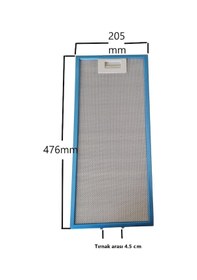 Resim White Daisy Uyumlu Aspiratör & Davlumbaz Alüminyum Kaset Yağ Filtresi 205 X 476 Mm Tırnak Arası 4,5 Cm 