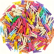 Resim 4 Mevsim Mevcut 50/100 Adet Renkli Ahşap Mini Klips - 2.54 cm Renkli Dekoratif Klips Fotoğraflar, El Sanatları ve Kendin Yap Projeleri İçin - Tekrar Kullanılabilir, Alan Tasarrufu Sağlayan, Giysi Klipsleri, Giysi Klipsleri, Giysi Klipsleri 