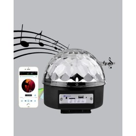 Resim LED Disko Küresi Bluetooth Hoparlörlü Ritimle Senkronize Döner Işıklı Nemere 