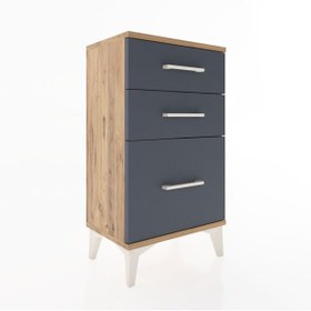 Resim Arges Komodin 3 Çekmeceli 44x30x80 - Antrasit / Aytaşı 