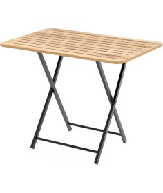 Resim Eportatif 4 Kişilik Katlanır Bahçe Masası 55X90 MDF Malzeme Modern Tasarım Çam Rengi 1424 