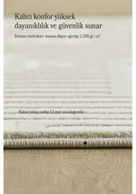 Resim Modern Oturma Odası Halısı Salon Halısı Yolluk Krem Halı Hav Toz Vermez Kolay Temizlenebilir Halı Krem 