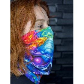 Resim Motobros Renkli Canavar Desenli Baf Buff Bandana Boyunluk 