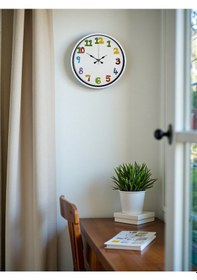 Resim 36 Cm Çocuk Odası Dekoratif Duvar Saati Çok Renkli 