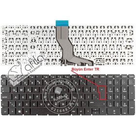 Resim HP 15-ab, 15-ak, 15-ax Serisi Notebook Klavyesi (siyah Tr) - Büyük Enter Oval Köşeler 