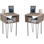 Resim Kenzlife komodin ortense 2 li set crd komidin 44*29*29 metal ayaklı orta zigon sehpa minik boy (mng) 