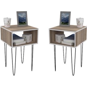 Resim Kenzlife komodin ortense 2 li set crd komidin 44*29*29 metal ayaklı orta zigon sehpa minik boy (mng) 