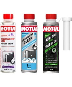 Resim Motul All In One Ultra Benzin - Radyatör Temizleyici ve Sızıntı Önleyici Bakım Seti - 3X300 ml 