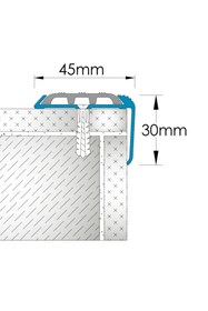 Resim Ankadex Siyah Kaydırmaz Fitilli Mat Eloksal Kaplamalı Alüminyum Merdiven Burun Profili 27 m45mmx30mm 