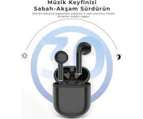 Resim Bix Soundcraft X2 13MM Dinamik Sürücülü Sbc Codec Bluetooth 5.3 Tws Kablosuz Kulak Içi Kulaklık Siyah 