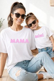 Resim genosha Anne Kız 100% Pamuk T-shirt Mama Mini Mother Daughter TEKLİ FİYAT 