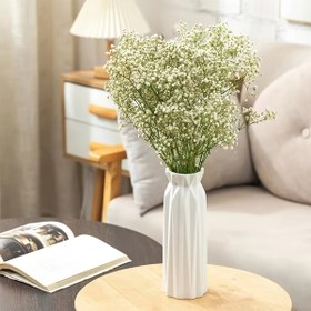 Resim 1 adet Çağdaş Geometrik Plastik Vazo - Yuvarlak, Pilsiz, Dekoratif Kuru ve Taze Çiçek Vazosu Ev, Masa ve Oturma Odası Dekoru için, Vazolar Ev Dekoru 