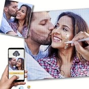 Resim Kişiselleştirilmiş Elmas Boyama Seti, Yetişkinler İçin Kişiselleştirilmiş Fotoğraflı Elmas Sanatı, Ev Dekorasyonu için DIY 5D Elmas Tablo Hediyesi, Kendinizdeki Fotoğrafınızı Özelleştirin, Tam Yuvarlak Taşlar, Çoklu Boyutlar 