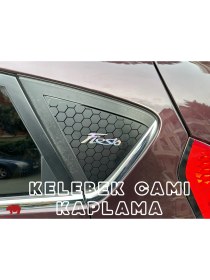Resim Tearnow Ford Fiesta Mk7 (2008-2016) Kelebek Camı Kaplama - Mat Siyah & Hologram 
