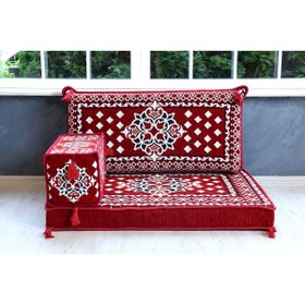 Resim BAKIRÖZÜ HOME Şark Köşesi Takımı , 95 Cm Yer Minderi Takımı (sünger Dahil) Atlantis Modeli (3 Parça) 