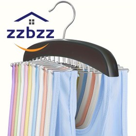 Resim Tank Toplar, Sütyenler, Kravatlar ve Eşarplar için 24-Kanca Kaymaz Metal Askı Düzenleyici - Düzgün Organize Gardırop İçin Yer Tasarruflu Dolap Depolama Çözümü, Kaliteli İşçilik 