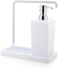 Resim Luna Mutfak Sıvı Sabunluk, Beyaz, 420ml, Bez Askılı, 21x9.5x20 cm 