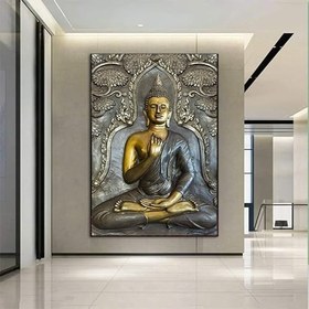 Resim Siyah Buddha Heykeli Guatemala Tapınağı Kanvas Baskı, Ev Dekoru ve Hediye Fikri 