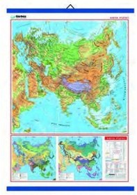 Resim Asya Fiziki Haritası Kaplamalı 