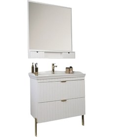 Resim Kobos Noble 80 Cm Banyo Dolabı Seti Bianco Beyaz 