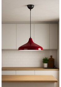 Resim Nil Bordo Renk Özel Tasarım Modern Dekoratif Cafe Sarkıt Cafe - Mutfak Tekli Avize Bordo 