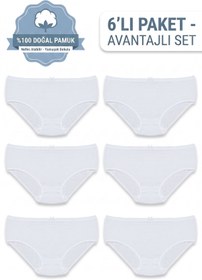 Resim Onurel Kız Çocuk Beyaz Ribana Bato Külot 6'lı 