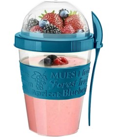 Resim buççin online mağaza Take'n Go Pratik Yoğurt Kabı Lacivert | Taşınabilir Kaşıklı Müsli Atıştırmalık Dondurma Kabı 600ml P 