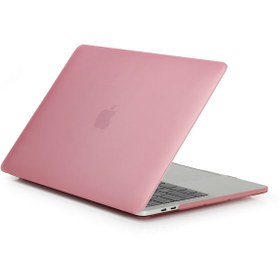 Resim Arabulalaca Macbook Pro 13" A1989 A2159 Mat Doku Kılıf Pembe 