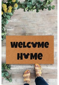Resim Welcome Home, Mickey Mouse, Kapı Önü Paspası, Dekoratif Paspas 