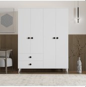 Resim Opal 4 Kapaklı 2 Çekmeceli Gardırop 