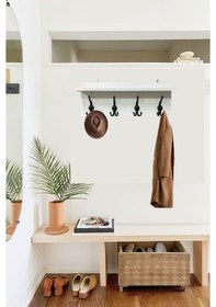 Resim Beyaz Duvar Elbise Askısı Beyaz 