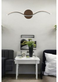 Resim Wave Aplik Kahverengi Modern Tasarım - Hol - Banyo - Mutfak - Salon -yatak Odası Gün Işığı Led Aplik Kahverengi 