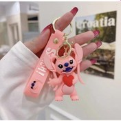 Resim Piraye Gift Lilo & Stitch Silikon Anahtralık Çanta Süsü Pembe-1497 